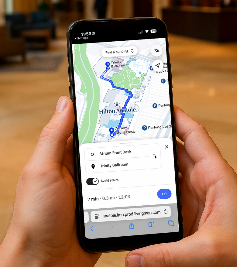 Digital wayfinding at Hilton Anatole