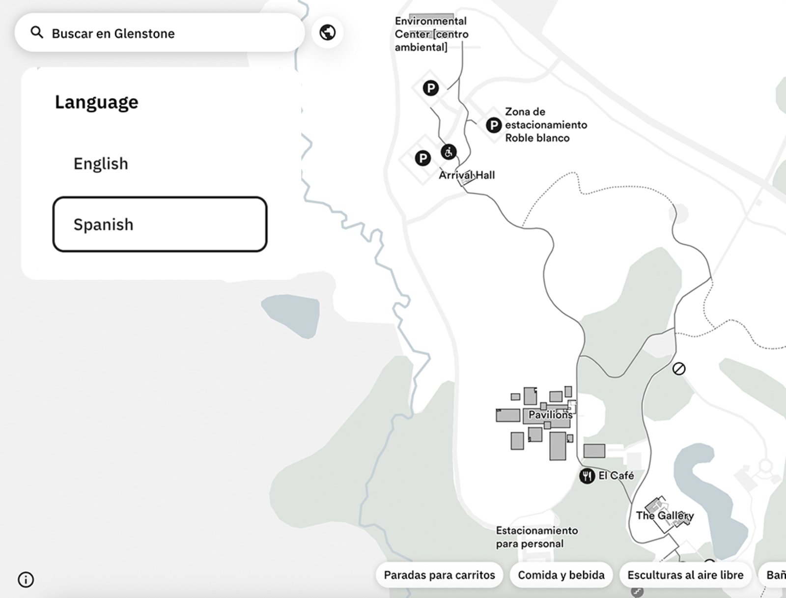 Glenstone Spanish Digital Map