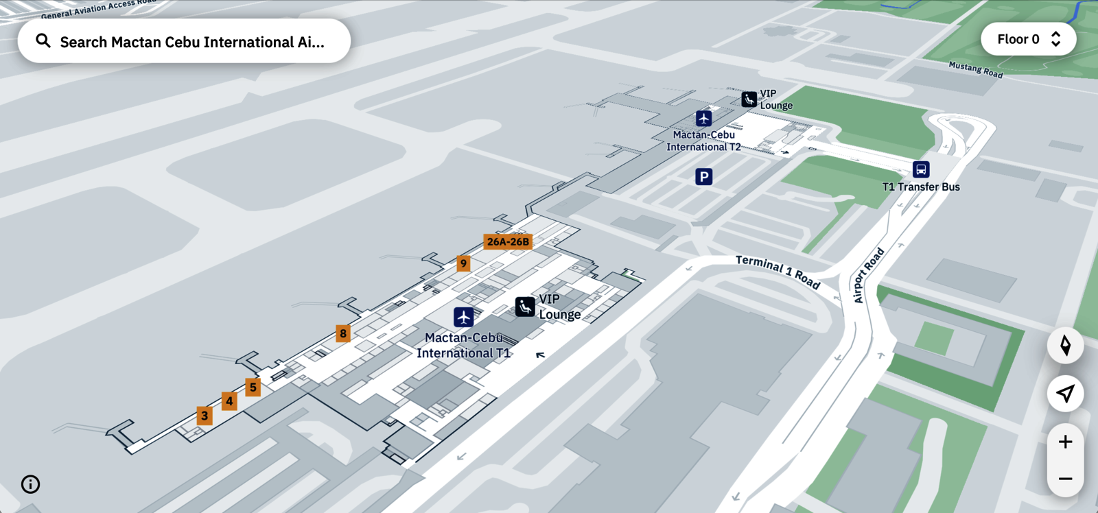 Indoor airport navigation map