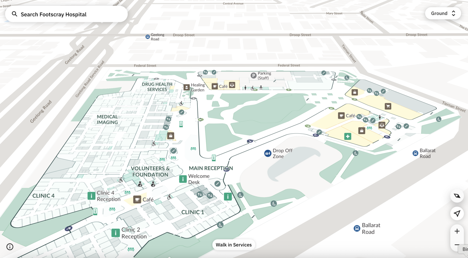 Footscray Hospital Map